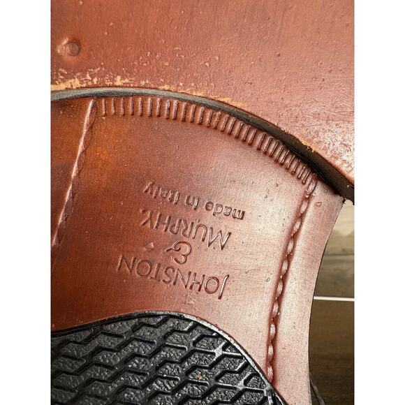 Johnston & Murphy Italy Leather Saddle Oxford Shoes Men’s 10.5 Brown Black Dress main image 4